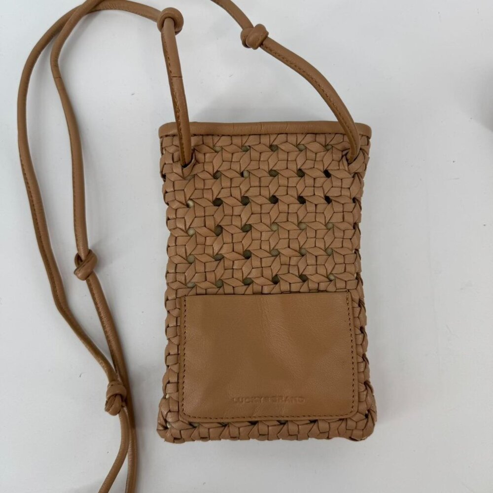 Lucky Brand Woven Leather Crossbody Phone Bag